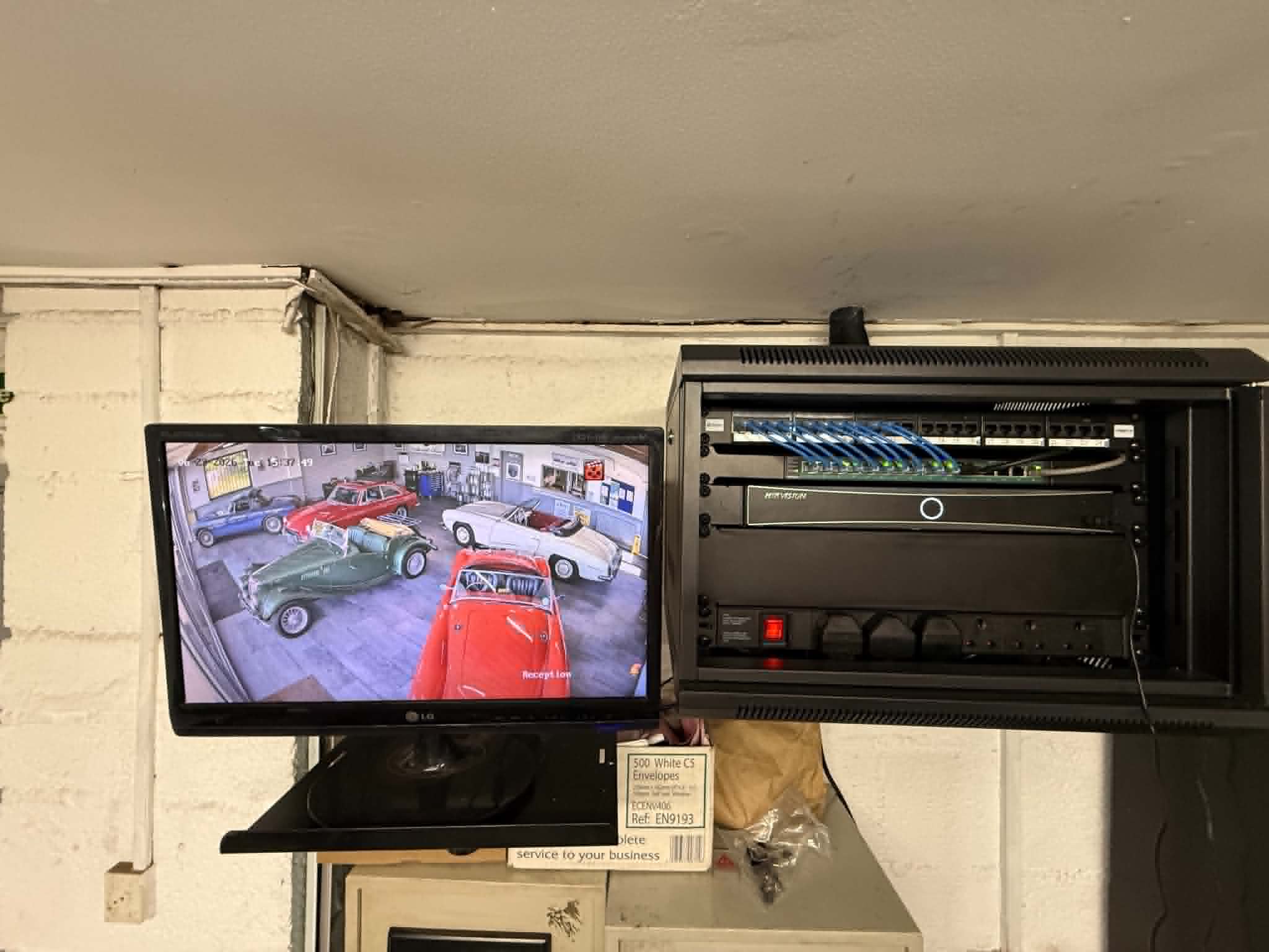 Home CCTV monitoring system and network rack installed across the United Kingdom